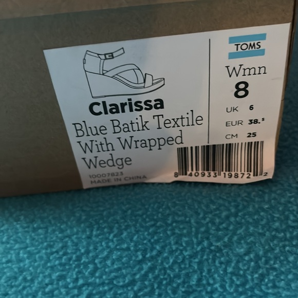 TOMS  women CLARISSA wrapped wedge EUC size8 - Picture 2 of 5